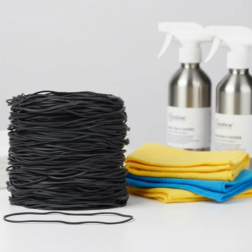 Miniatura 8 de Foshine Bandas de goma elásticas para botes de basura, tamaño grande, #117A, 200 unidades, bandas elásticas negras de 7 pulgadas para suministros