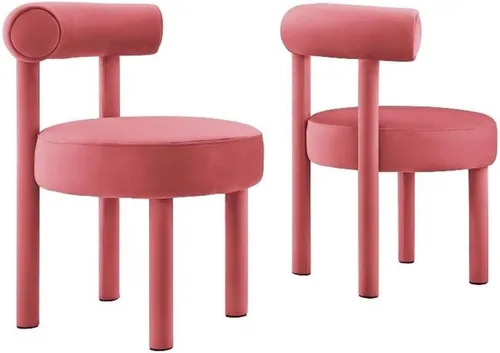 Miniatura 37 de Modway EEI-6705-IVO Toulouse Boucle - Juego de 2 sillas de comedor de tela, color marfil