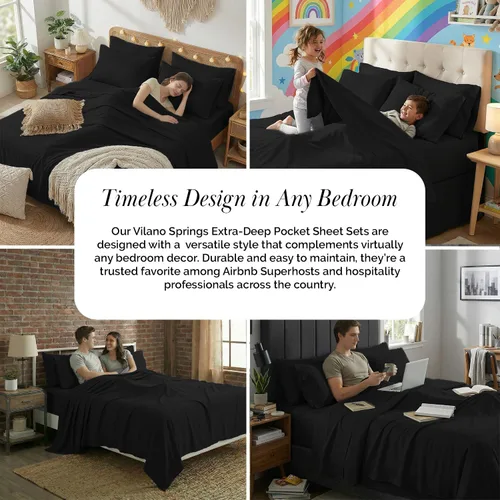 Miniatura 52 de Southshore Fine Living, Inc. Juego de 7 piezas de sábanas King divididas para cama ajustable, juego de sábanas King divididas con bolsillo de 21