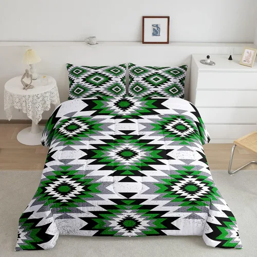 Miniatura 53 de Feelyou Juego de edredón geométrico del suroeste para niños y niñas, edredón nativo del suroeste, tamaño individual, juego de ropa de cama
