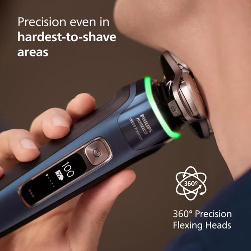 Miniatura 4 de Philips Norelco Shaver i9000 Prestige, afeitadora eléctrica húmeda y seca, Mystic Aqua, tecnología SenseIQ, sistema Triple Lift & Cut, cuchillas