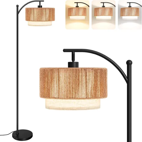 Miniatura 14 de Lámparas de pie SUNMORY para sala de estar con bombilla LED de 12W, lámpara de pie de arco con 3 temperaturas de color, lámparas de pie modernas