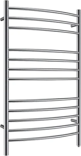 Miniatura 11 de HEATGENE - Calentador de toallas de montaje en pared, enchufe/cableado eléctrico, estante de toallas calentado, 4 soportes, negro mate