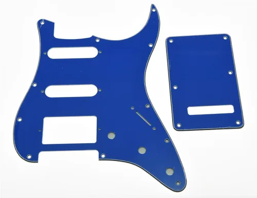 Miniatura 5 de KAISH Guardabarros de 11 agujeros estilo ST/Strat con placa trasera de trémolo para Stratocaster/Strat, HSS, verde menta de 3 capas, fabricado