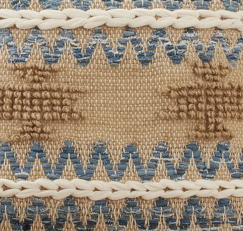 Miniatura 3 de SARO LIFESTYLE Almohada Chindi de múltiples texturas con relleno de poliéster, natural, 18