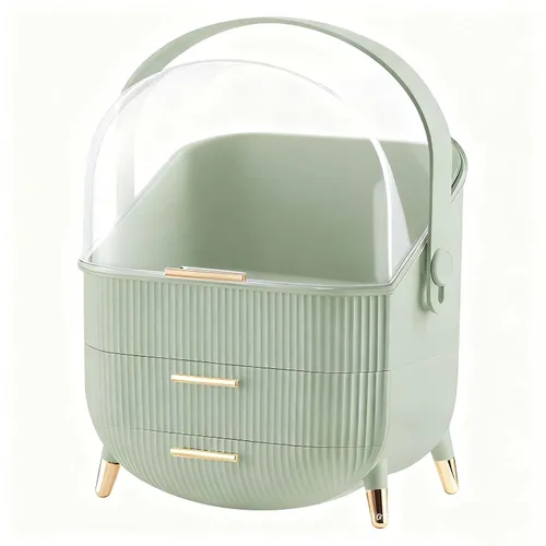 Organizador de Maquillaje para Tocador, Organizadores de Cosméticos y Cuidado de la Piel con Tapa y Cajones, Estuches de Exhibición de Cosméticos