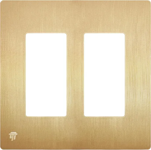 ENERLITES Serie Elite Placa de Pared Decorativa sin Tornillos Cubierta de Tomacorriente Segura para Niños, Acabado Brillante, Tamaño 2-Gang 4.68" H