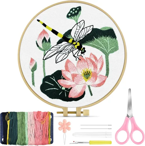 Miniatura 13 de TINDTOP Kit de Bordado para Principiantes Adultos, Kit de Bordado de Pájaros para Principiantes, Incluye Tela de Bordado Aros Hilos para Amantes