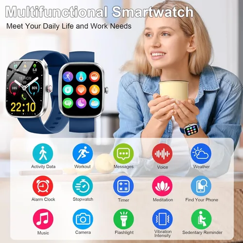 Miniatura 2 de Matast Reloj inteligente, reloj inteligente de 1.91 pulgadas para hombres y mujeres (respuesta/hacer llamadas), rastreador de actividad física