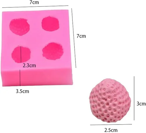 Miniatura 2 de Molde de vela de silicona de fresa 3D, fresa, frambuesa y arándano, cera de morera, moldes para derretir