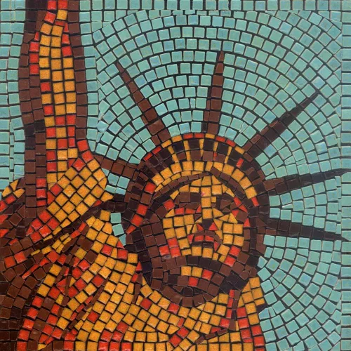 Miniatura 43 de Mosaicos hechos a mano fáciles con nuestro kit de manualidades de mosaico para adultos, delfín cuadrado de 7 pulgadas (20cm)