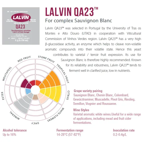 Miniatura 4 de Lalvin QA23 Levadura de vino (paquete de 5) - Hacer Mead de Sidra de Vino Kombucha en casa - 0.18 oz Sachets - Saccharomyces cerevisiae - Vendido