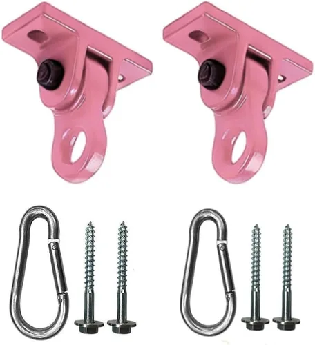 Miniatura 14 de ABUSA - Ganchos resistentes para columpios negros con tornillos y roscas incluidos, capacidad de más de 5000 libras, para patios de juegos, 2
