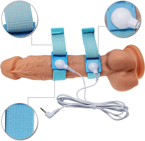 Miniatura 4 de Juego de enchufe anal eléctrico y anillo para el pene, juego de enchufe anal eléctrico de lujo de 1.260 in y 0.984 in, tapón de choque eléctrico