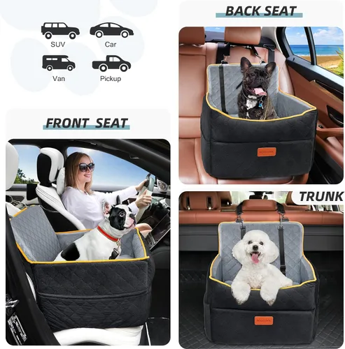 Miniatura 5 de HEGGCOOE Asiento de automóvil para perros pequeños, asientos elevadores de espuma viscoelástica para perros con cojín grueso para perros medianos