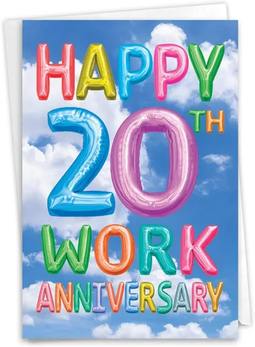 Miniatura 9 de NobleWorks Tarjeta de notas de aniversario del 20º hito con sobre, 20 años de amor, tarjeta de matrimonio para esposa, marido, parejas, conteo