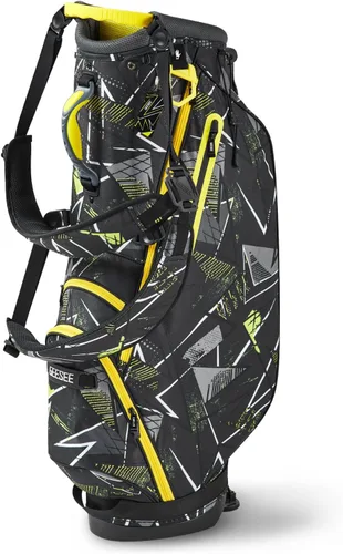 Bolsas de soporte de golf Geesee con divisores de 4 vías en la parte superior, cubierta contra la lluvia, capucha protectora solar y bolsas de golf
