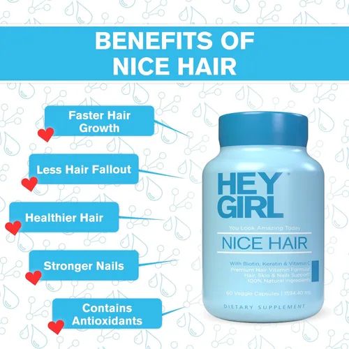 Miniatura 4 de Vitaminas para el cabello para ayudar a adelgazar y caer – Suplemento capilar para hacer crecer el cabello más rápido, más fuerte y tener una piel