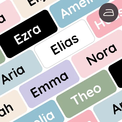 Miniatura 15 de Etiquetas de nombre termoadhesivas y etiquetas de nombre para ropa (120 unidades), etiquetas de tela personalizadas para niños, escuela, guardería