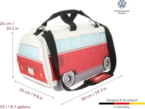 Miniatura 3 de BRISA VW Collection - Volkswagen Samba Bus T1 Camper Van Sport, gimnasio, bolsa de viaje, bolsa de lona con compartimento para zapatos y artículos
