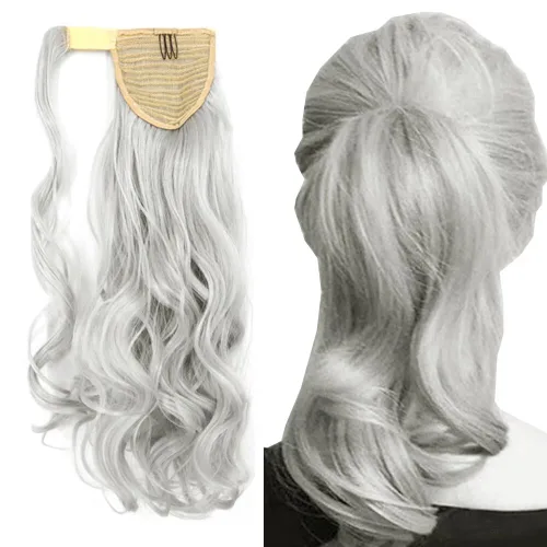 Miniatura 28 de Extensión de cola de caballo de 18 pulgadas para mujer, 3.53 onzas, fibra sintética natural japonesa resistente al calor, color negro azabache #1
