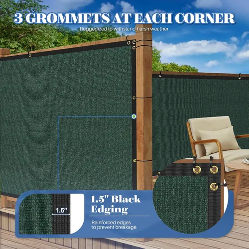 Miniatura 3 de ECOOPTS 4'x12' Pantalla de valla de privacidad con ojales de cobre, apta para vallas comerciales y jardines residenciales al aire libre, bloquea
