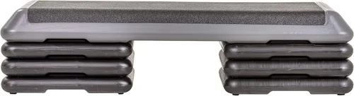 Miniatura 10 de La Plataforma de Ejercicio STEP Original, Escalón de Tamaño de Gimnasio para Ejercicio en Casa con 4 Elevadores Apilables para Ajustes de Altura Gris