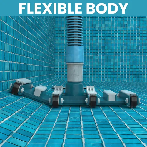 Miniatura 7 de POOLWHALE Cabezal de vacío profesional de piscina de 14 pulgadas con ruedas, accesorio de cabezal de vacío manual pesado, mango de control