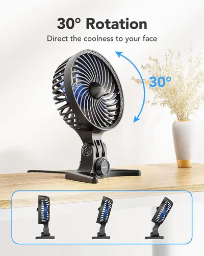 Miniatura 4 de AaoLin Ventilador de escritorio USB, ventiladores pequeños con velocidades variables CVT, flujo de aire de enfriamiento fuerte, portátil silencioso