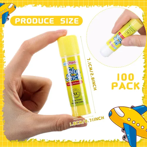 Miniatura 2 de Zubebe 100 barras de pegamento blanco a granel para aula, 0.32 onzas, pegamento lavable para manualidades, hogar, regreso a clases, estudiantes