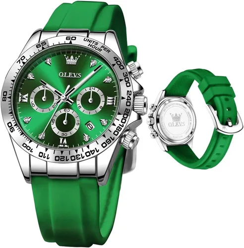 Miniatura 10 de OLEVS Relojes de diamante de lujo pequeños para mujer - Pulsera de acero inoxidable, impermeables, analógicos, luminosos, con fecha, relojes