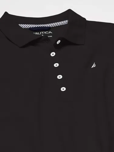 Miniatura 5 de Nautica - Camiseta de polo para mujer, de manga corta, 5 botones, transpirable, 100% algodón