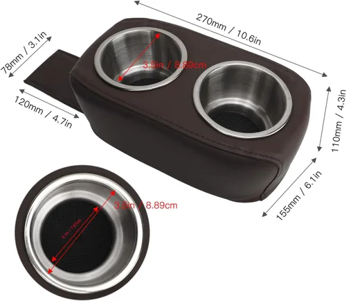 Miniatura 7 de Portavasos para barco, organizador portátil para barco con doble soporte de acero inoxidable, soporte doble para bebidas de pontón impermeable