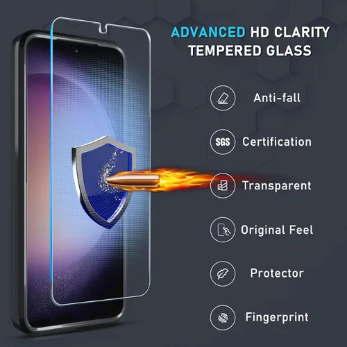 Miniatura 6 de Compatible con Samsung Galaxy S24/S25 Funda con Protector de Pantalla de Vidrio Templado, Resistente a Prueba de Golpes de Servicio Pesado Funda