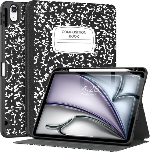 Supveco Funda para iPad Air de 11 pulgadas (M3 2025/M2 2024), iPad Air de 5ª/4ª generación de 10.9 pulgadas 2022/2020 con soporte para lápiz -