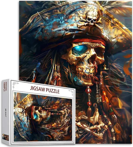 Miniatura 33 de Rompecabezas de 1000 piezas para adultos, rompecabezas de barco pirata para desafiantes juegos de actividades familiares, rompecabezas de arte