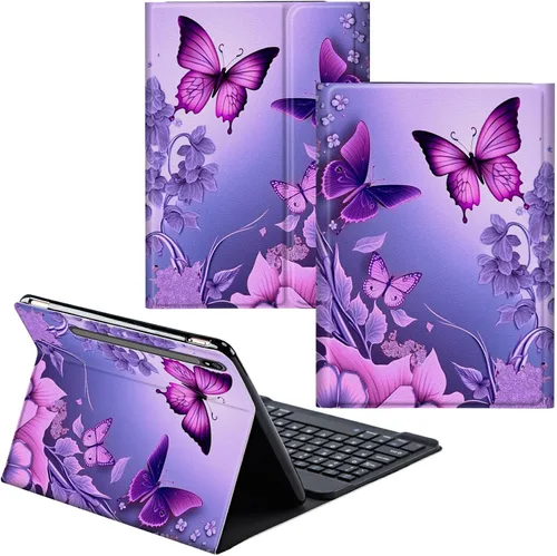 Miniatura 50 de Funda para Samsung Galaxy Tab S6 Lite 2022/2020 Teclado inalámbrico desmontable y cubierta de soporte de piel sintética Funda protectora