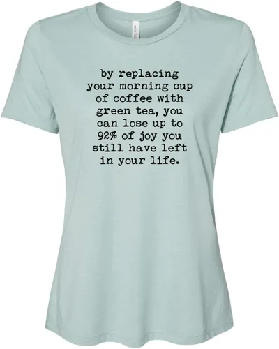 Miniatura 18 de Cute Women's Screen Printed Crew Neck Tee, Shirts With Sayings, Dusty Blue or Olive