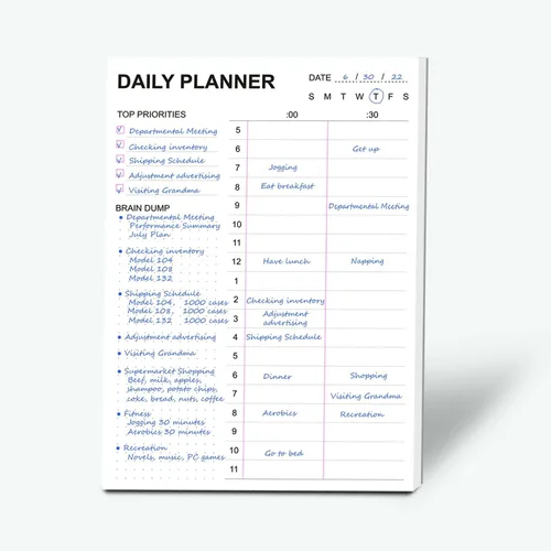 Tiankool Bloc de notas de lista de tareas pendientes – Lista de tareas diarias con prioridades, programador por hora y notas – Bloc de notas diario