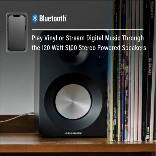 Miniatura 6 de Crosley KT100BT-CP - Sistema estéreo de tocadiscos Bluetooth con altavoces, champán