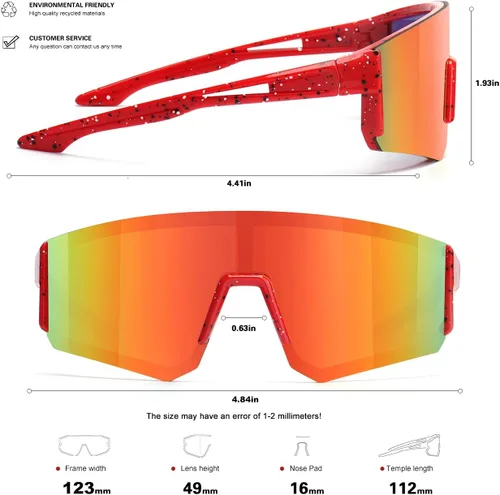 Miniatura 5 de SEKKAF - Gafas de sol deportivas para jóvenes, para béisbol y softbol, para niños y niñas de 6 a 12 años, gafas de sol para ciclismo, ligeras