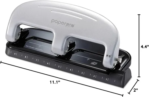 Miniatura 7 de Bostitch Office EZ Squeeze - Perforadora de 3 agujeros, capacidad para 20 hojas, esfuerzo reducido, tecnología anti-atasco, plateada Plateado