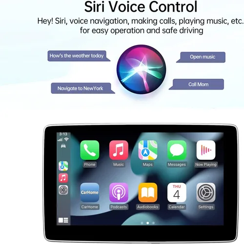 Miniatura 5 de Pantalla portátil de 7 pulgadas para Apple Carplay y Android Auto para coche, Apple CarPlay Dash Mount Pantalla de coche