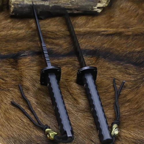 Miniatura 6 de BA-KOR Cuchillo para exteriores de estilo japonés de espiga completa de 15.8 pulgadas – acero DC53 de 8mm, mango y funda de fibra de nailon