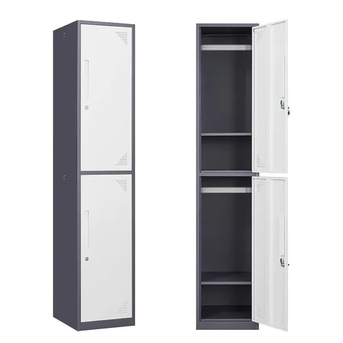 Yizosh Taquillas de metal para empleados con llaves, armario de almacenamiento de 71 pulgadas con 2 puertas, armario alto de acero para gimnasio,