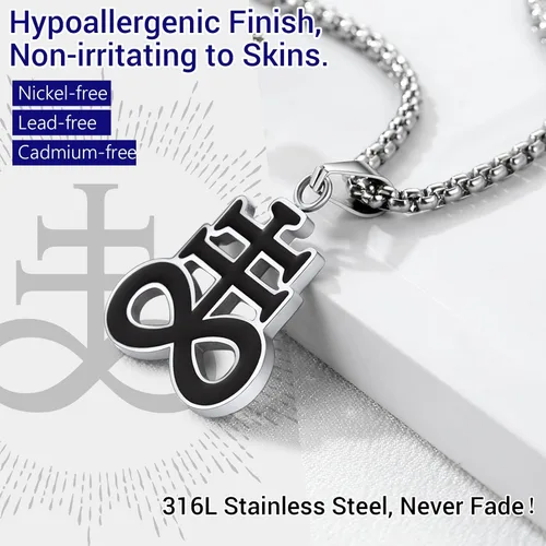 Miniatura 91 de PROSTEEL Satanic Jewelry Upside Down Cross Necklace for Men Women, 316L Stainless Steel/925 Sterling Silver Inverted Cross/Leviathan Cross Pendant