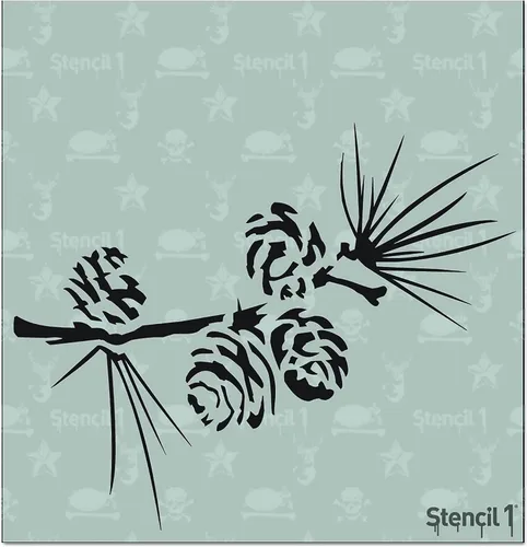 Miniatura 23 de Stencil1 Plantilla de ramas de acebo y hoja perenne – Plantilla de invierno reutilizable para manualidades, decoración de vacaciones, pintura sobre