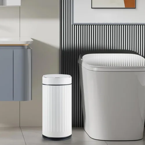 Miniatura 7 de SYNCVIBE Cubo de basura con sensor de baño con tapa, bote de basura inteligente automático de 2 galones, decoración de baño, cubo de basura pequeño