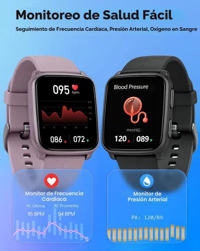 Miniatura 2 de MorePro Rastreador de actividad física con monitor de frecuencia cardíaca y presión arterial 24/7, oxígeno en sangre y rastreador de sueño, reloj