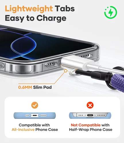 Miniatura 3 de SSLOTSCASE Cordón cruzado para teléfono con 2 pestañas transparentes de TPU, correa de cuello doble flexible multifuncional, mosquetón resistente
